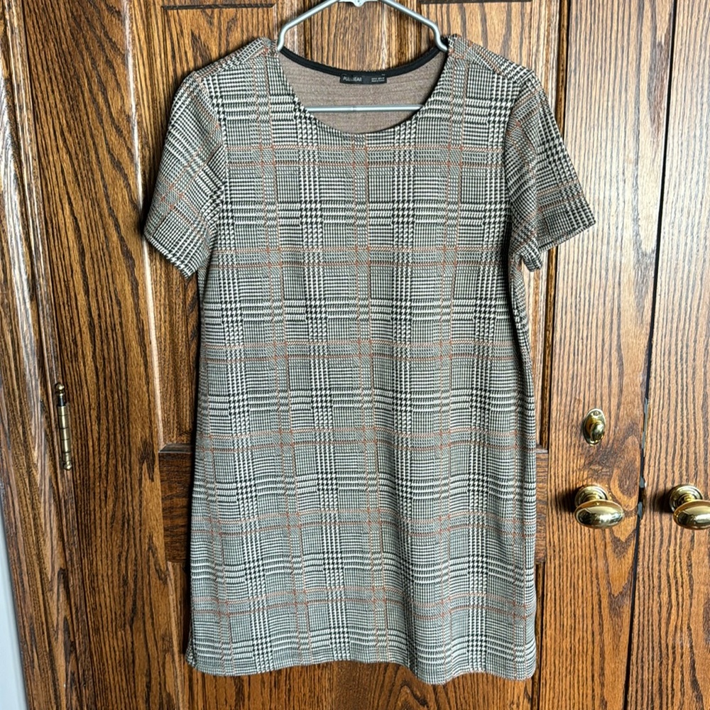 Pull&Bear T-Shirt Plaid Dress